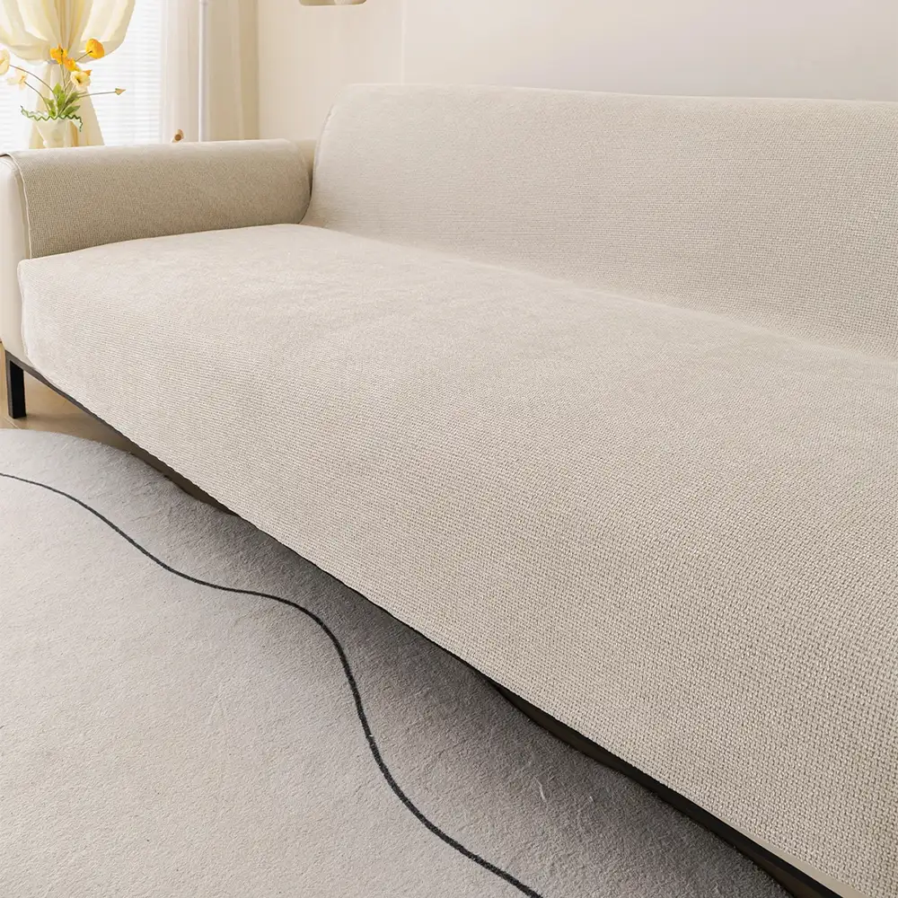 Housse de canapé 3 places en chenille résistant aux rayures, durable, déperlant et antidérapant. – Image 3